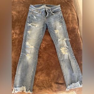 Express Women's Blue Denim Skinny Ankle Jeans